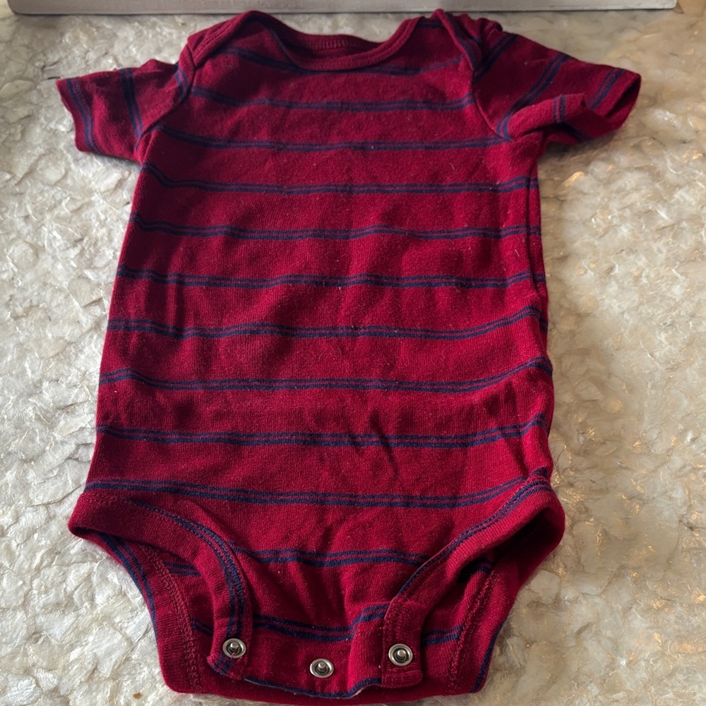 Carter's Red and Navy Striped Bodysuit